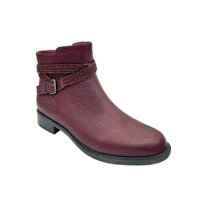 David Tate Antique Pebble Grain Tailord Bootie Skip Wine - Extra Wide